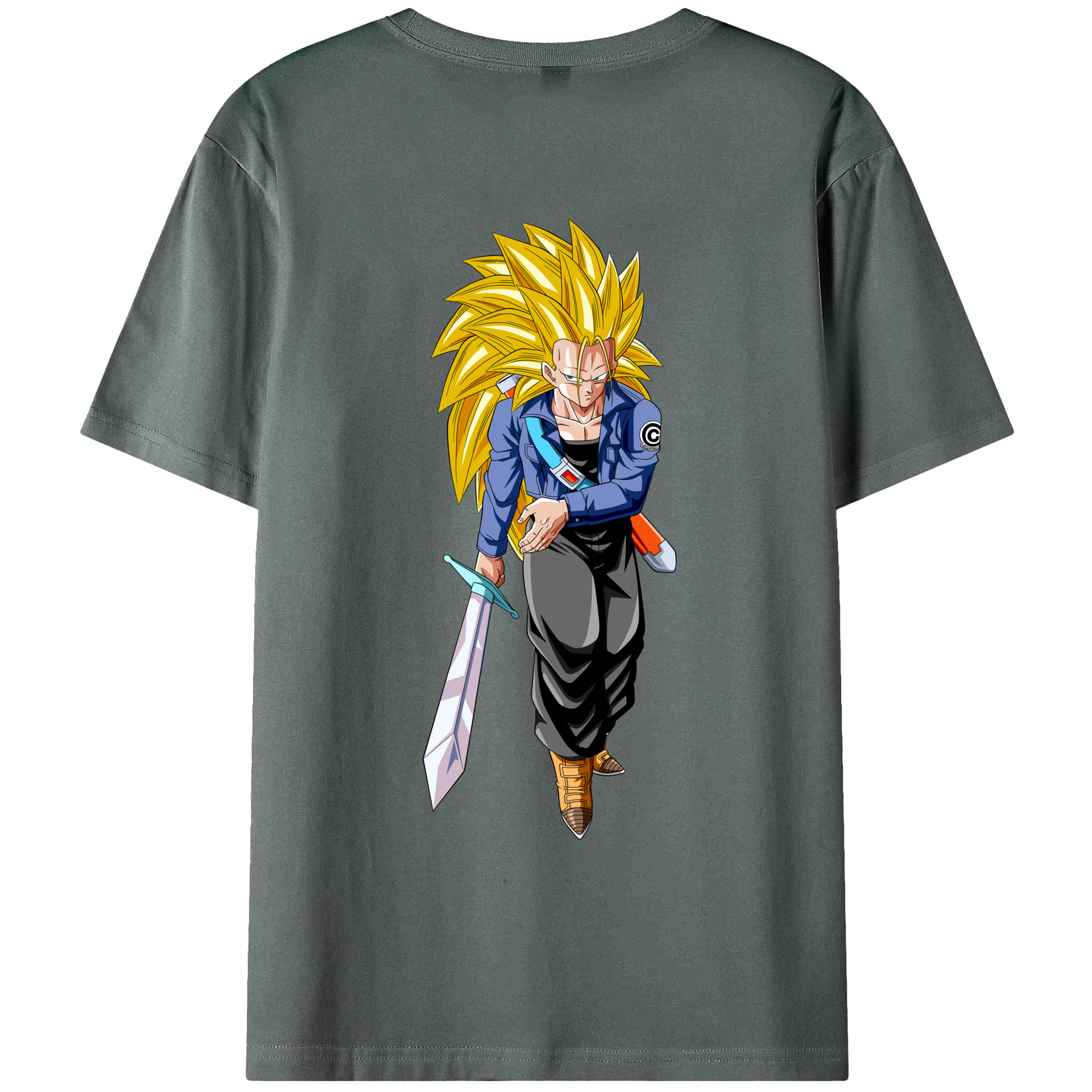 （画像用） ドラゴンボール トランクス（Torankusu）DRAGON BALL Trunks 綿100％ メンズ半袖Tシャツ（バックプリント） 通気性